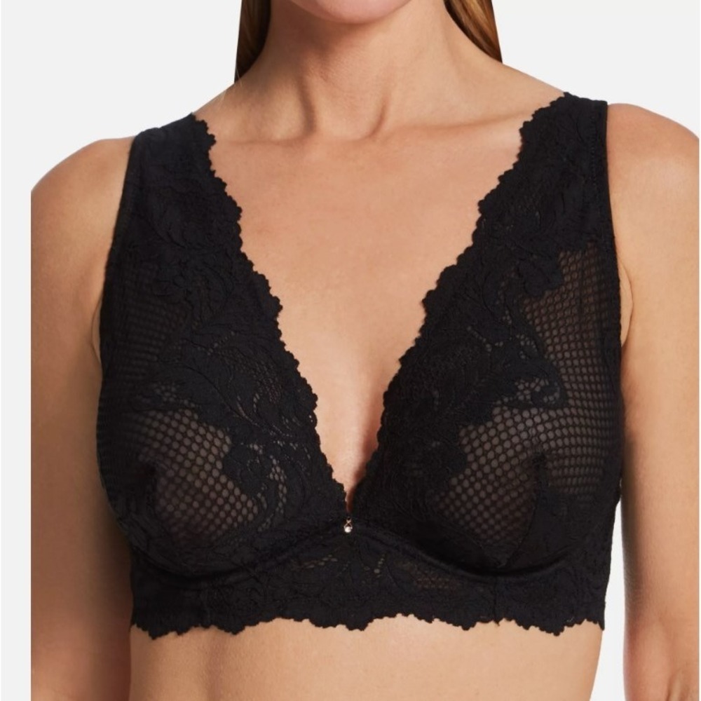 Le Mystere Lace Allure Longline Convertible Bra 34G Black Underwire NWT